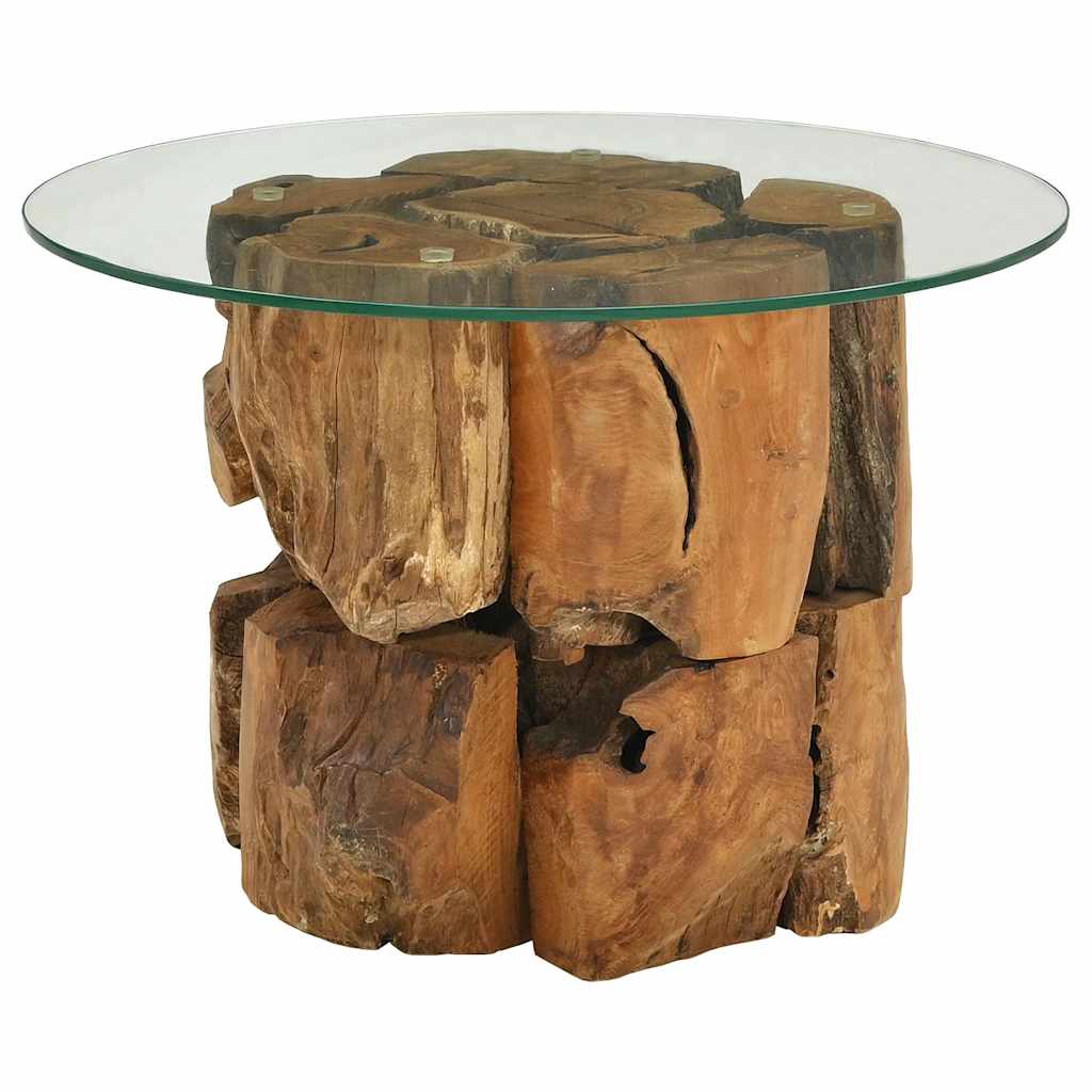 sofabord 60 cm massivt teak-drivtømmer