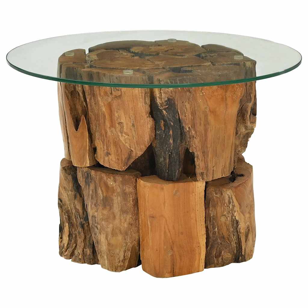 sofabord 60 cm massivt teak-drivtømmer