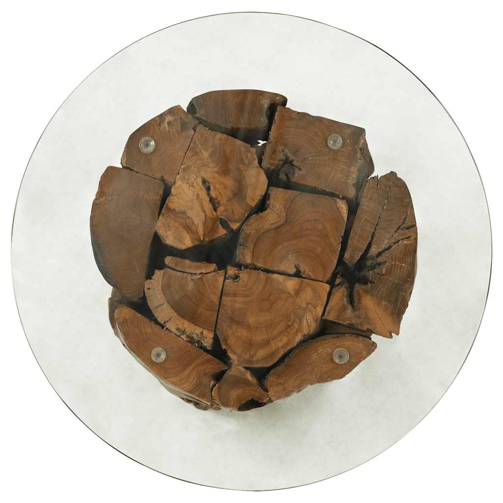sofabord 60 cm massivt teak-drivtømmer