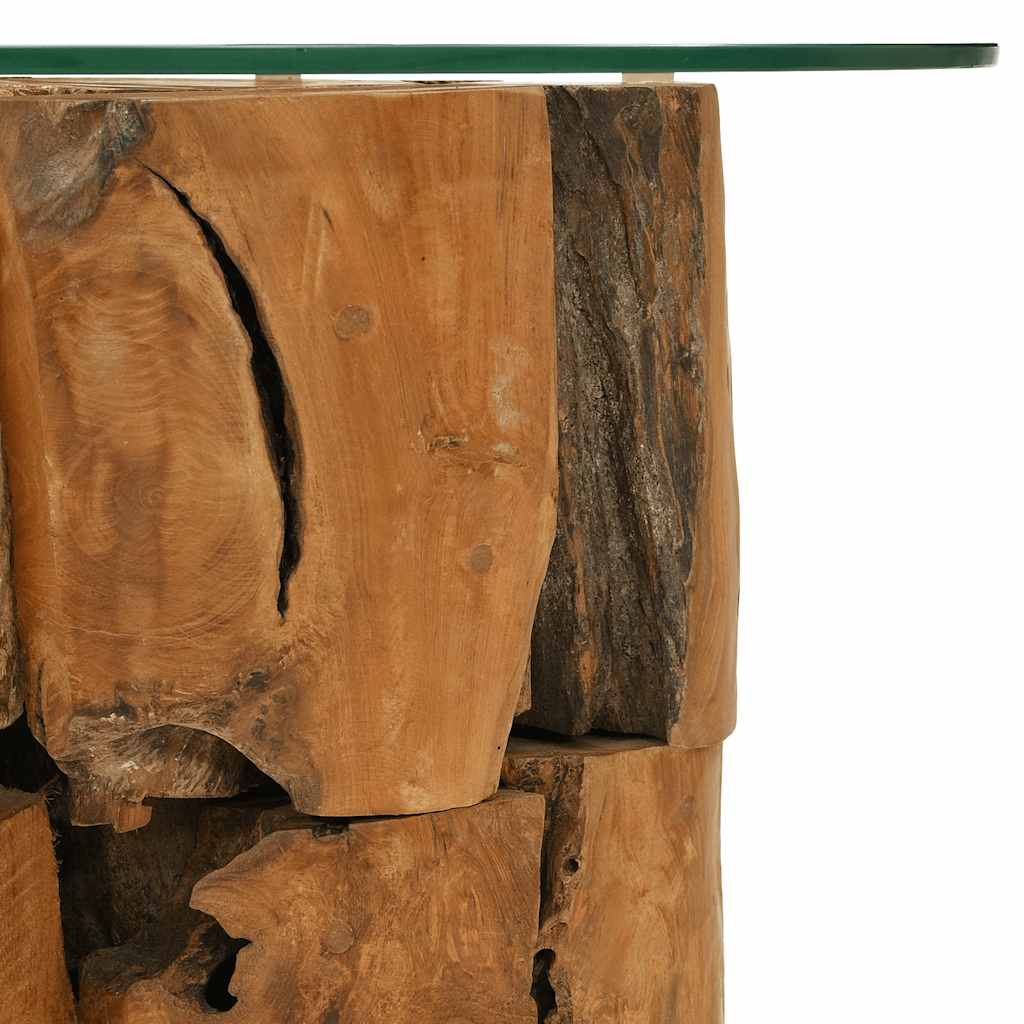 sofabord 60 cm massivt teak-drivtømmer