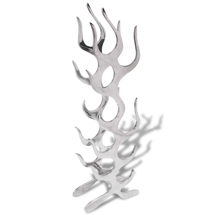 vinreol flammedesign aluminium sølvfarvet 9 flasker
