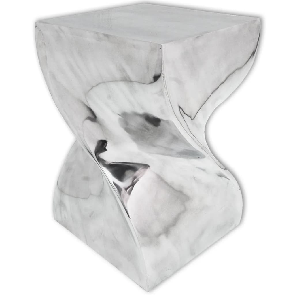 taburet/sidebord snoet form aluminium sølvfarvet