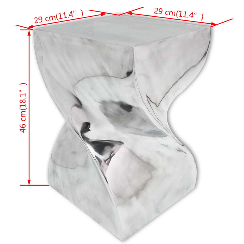 taburet/sidebord snoet form aluminium sølvfarvet