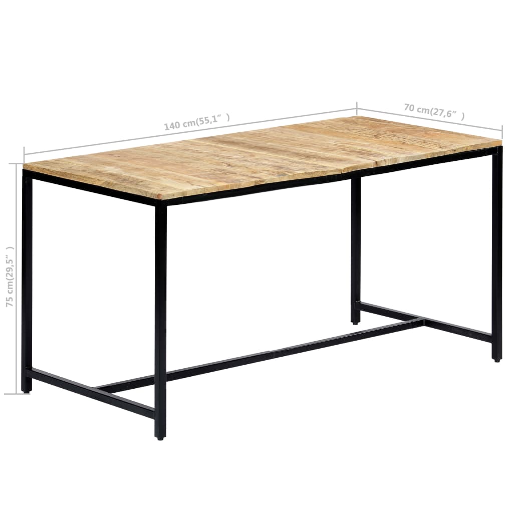 spisebord 140x70x75 cm massivt ru mangotræ
