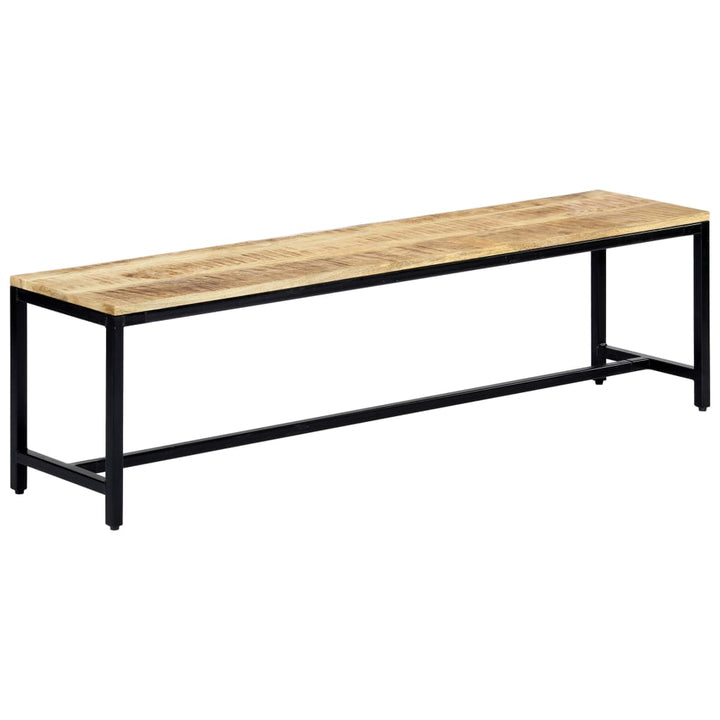spisebordsbænk 160 cm massivt ru mangotræ