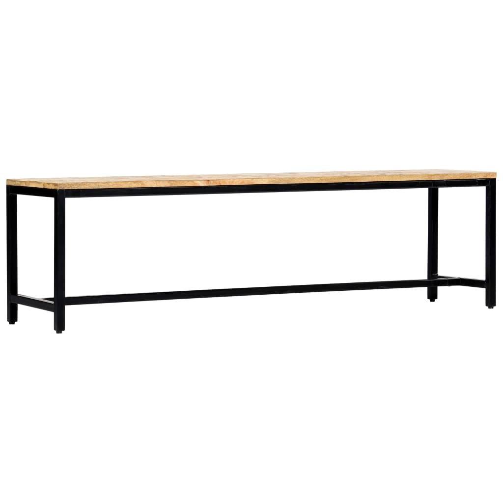 spisebordsbænk 160 cm massivt ru mangotræ