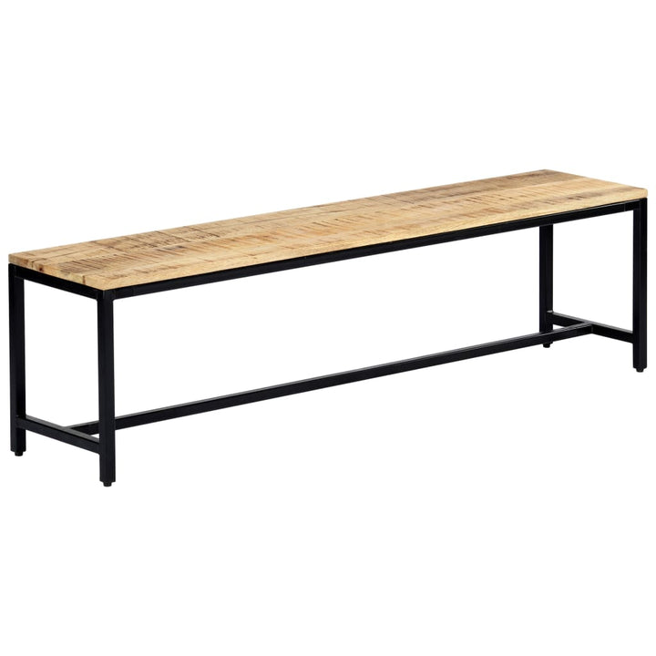 spisebordsbænk 160 cm massivt ru mangotræ