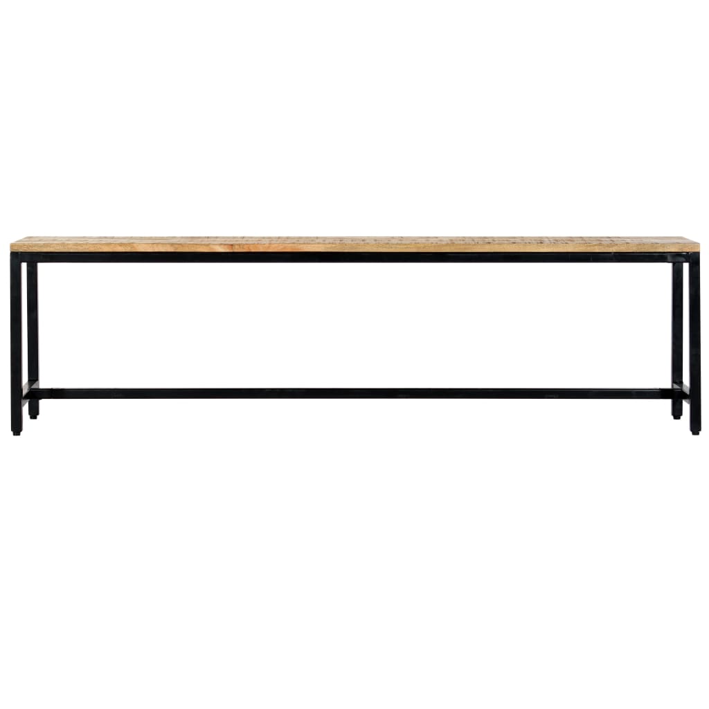 spisebordsbænk 160 cm massivt ru mangotræ