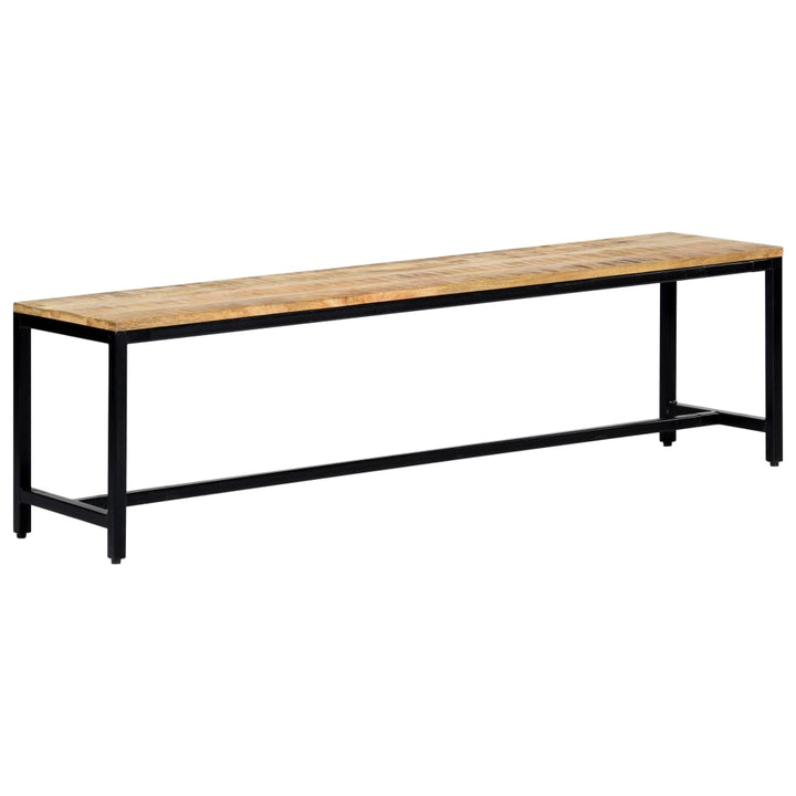 spisebordsbænk 160 cm massivt ru mangotræ