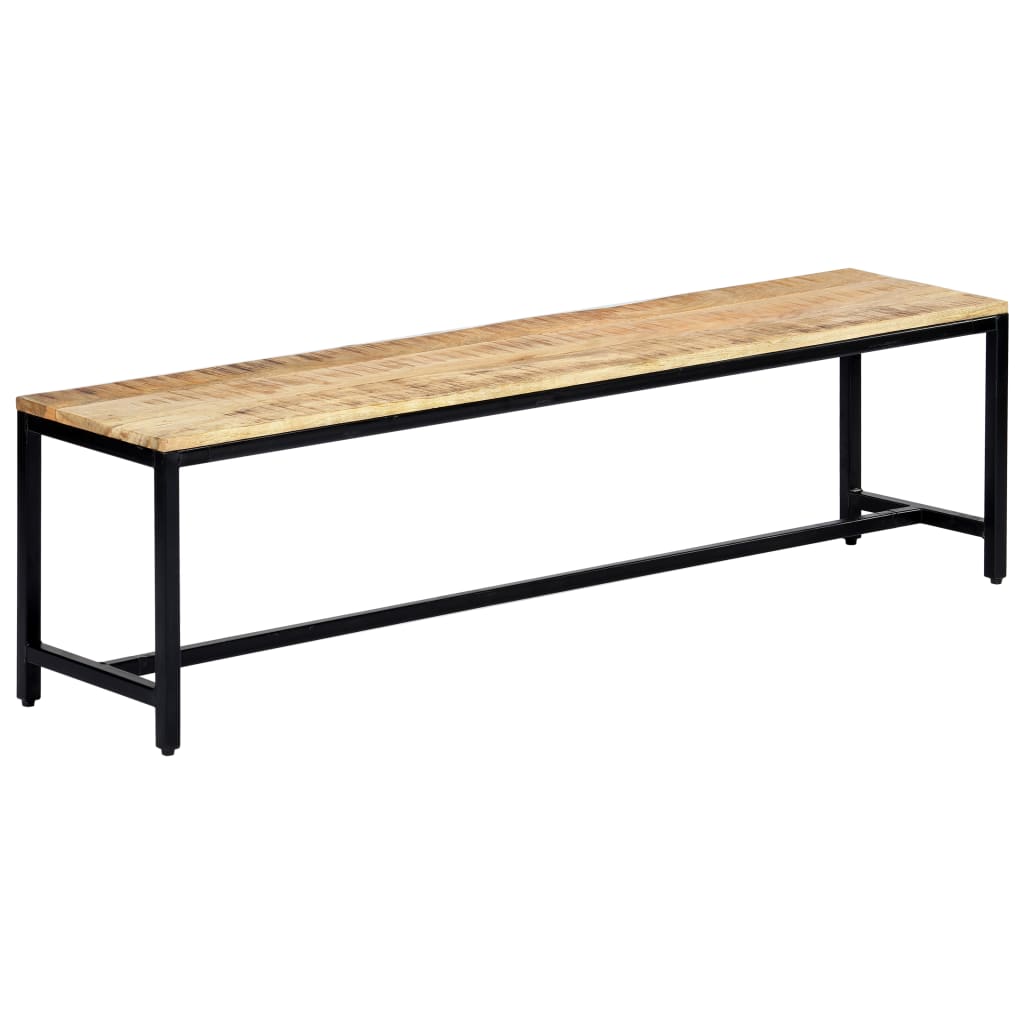 spisebordsbænk 160 cm massivt ru mangotræ