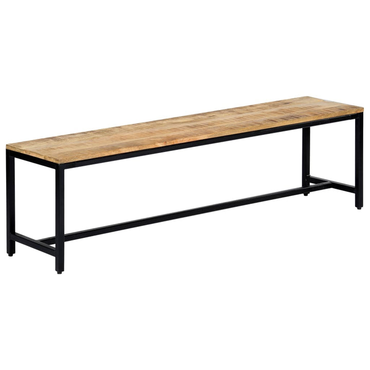 spisebordsbænk 160 cm massivt ru mangotræ