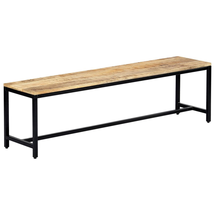 spisebordsbænk 160 cm massivt ru mangotræ