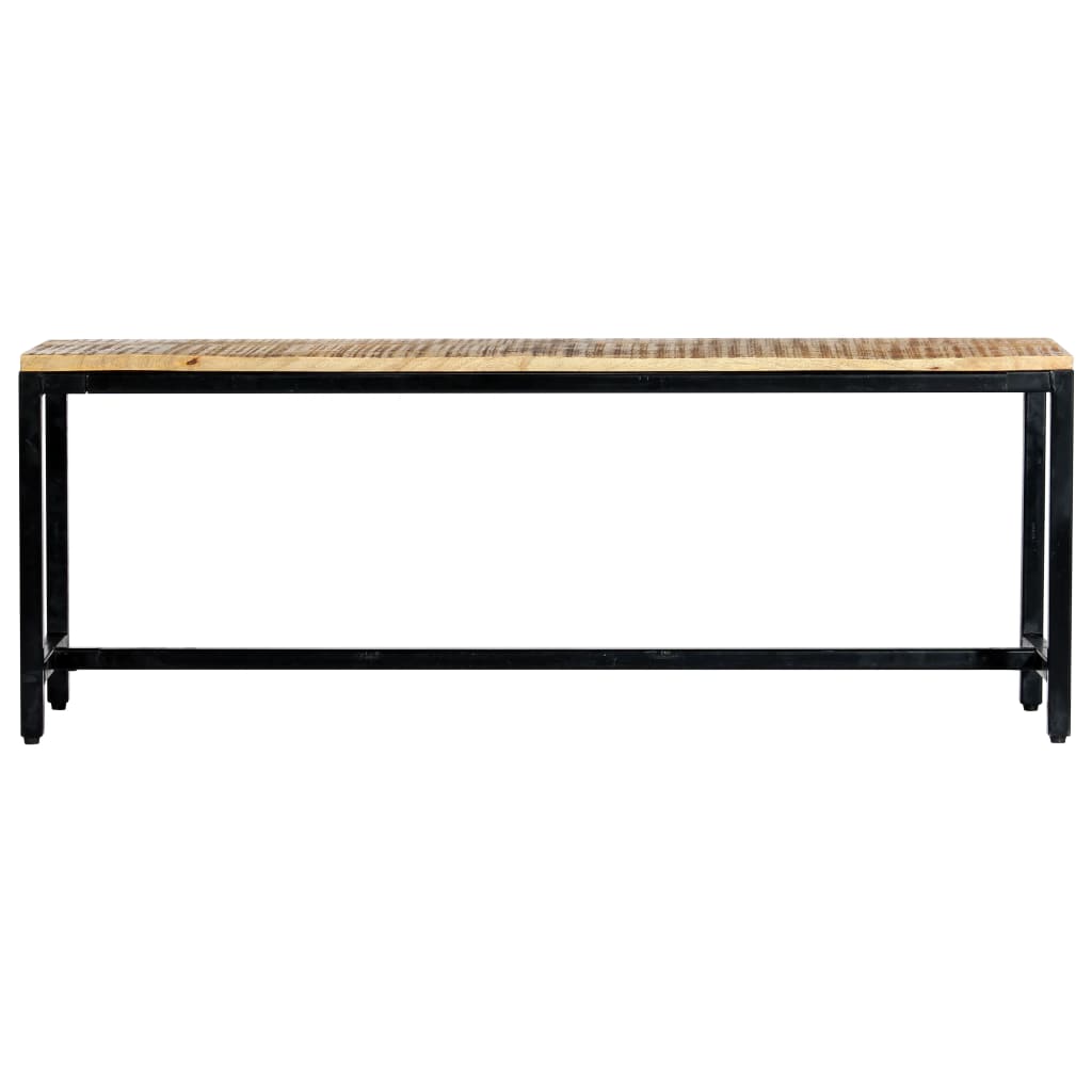 spisebordsbænk 120 cm massivt ru mangotræ