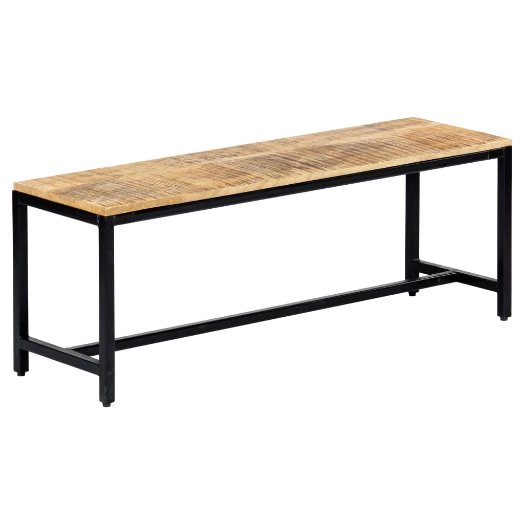 spisebordsbænk 120 cm massivt ru mangotræ