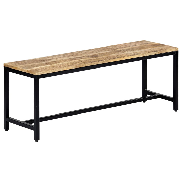 spisebordsbænk 120 cm massivt ru mangotræ