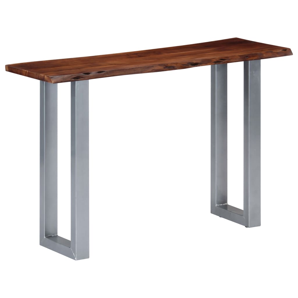 konsolbord 115x35x76 cm massivt akacietræ og jern