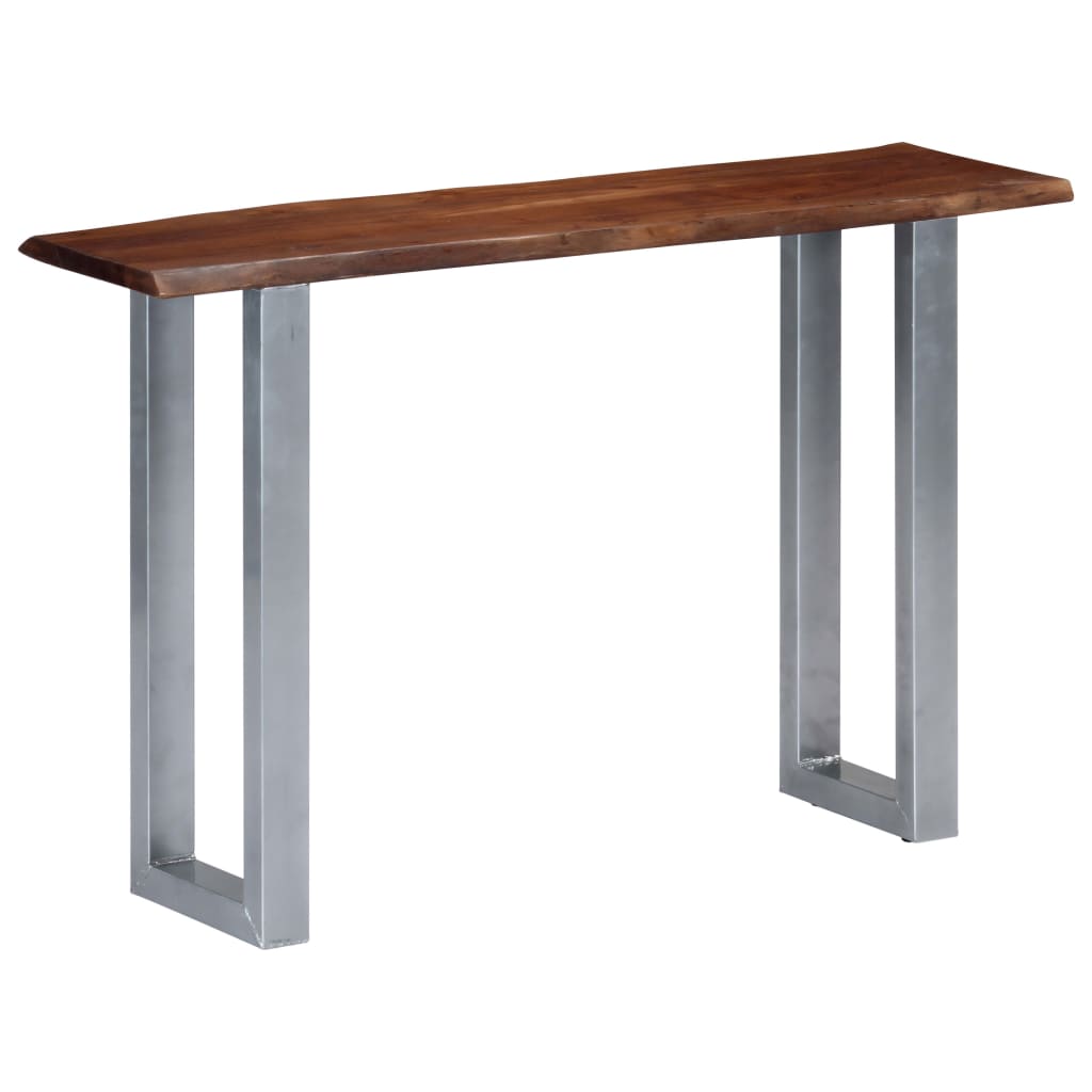 konsolbord 115x35x76 cm massivt akacietræ og jern