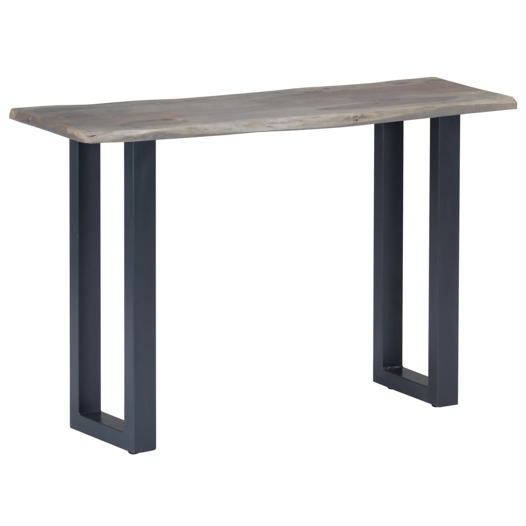 konsolbord 115 x 35 x 76 cm massivt akacietræ og jern grå