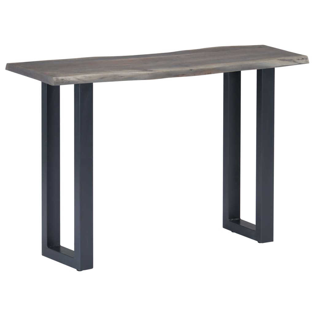 konsolbord 115 x 35 x 76 cm massivt akacietræ og jern grå