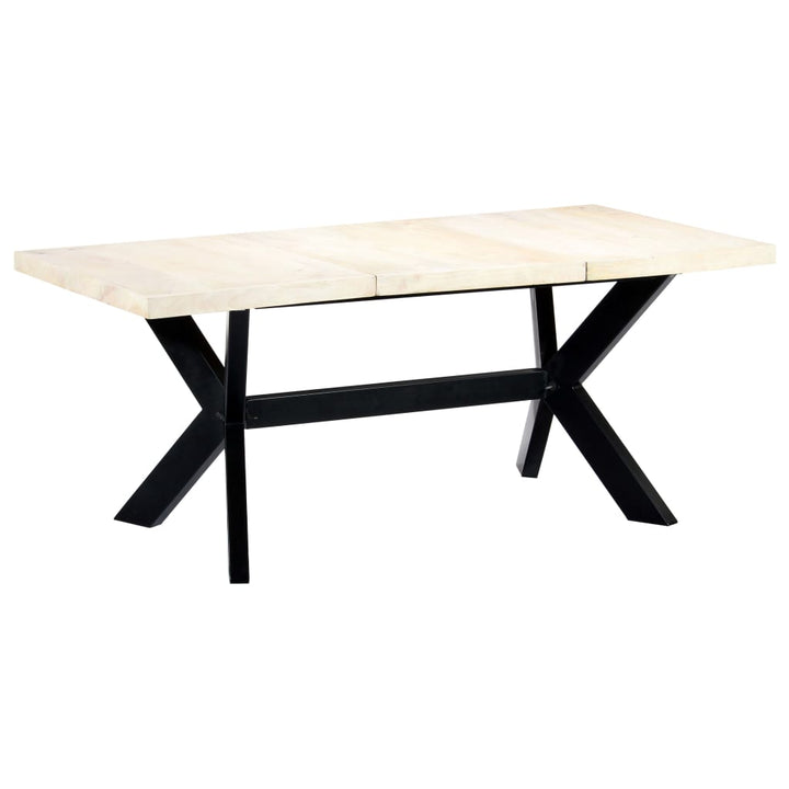 spisebord 180 x 90 x 75 cm massivt mangotræ hvid