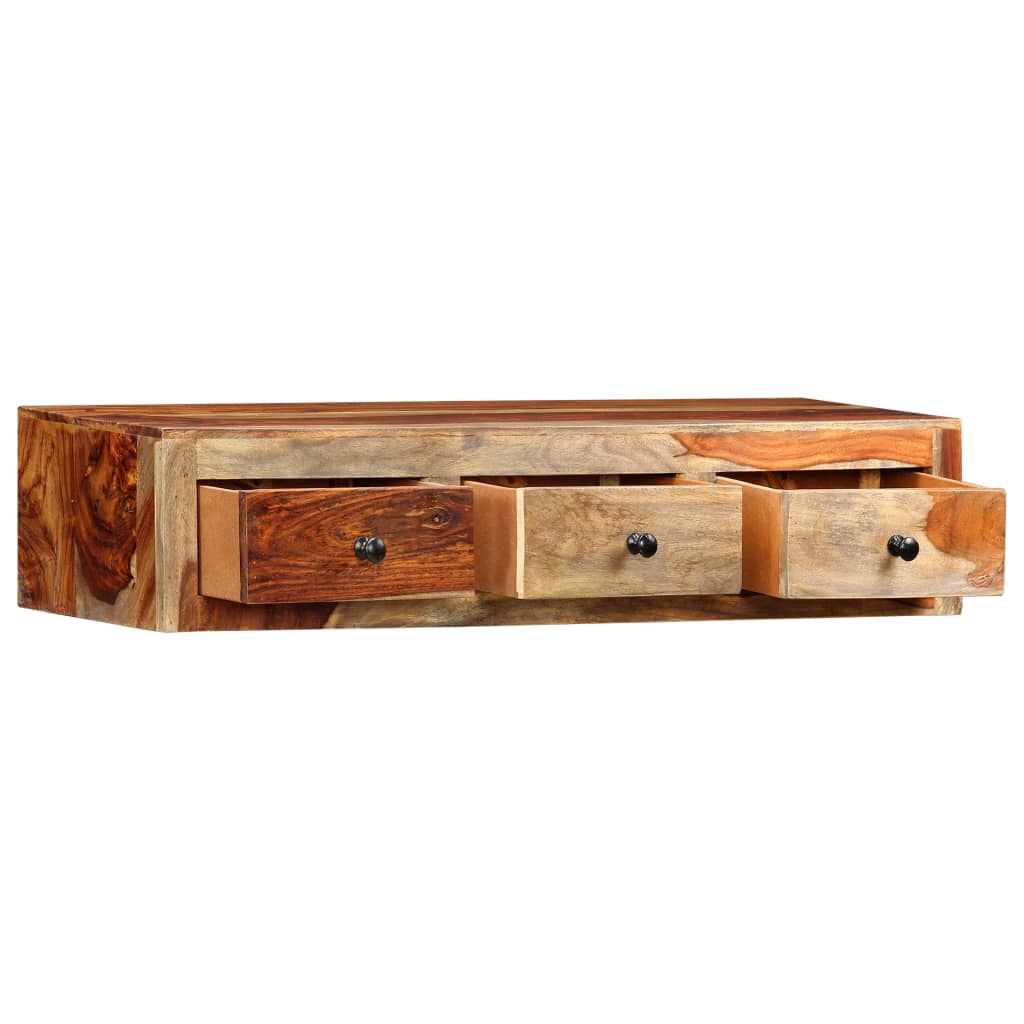 væghængt konsolbord 100x25x20 cm massivt akacietræ