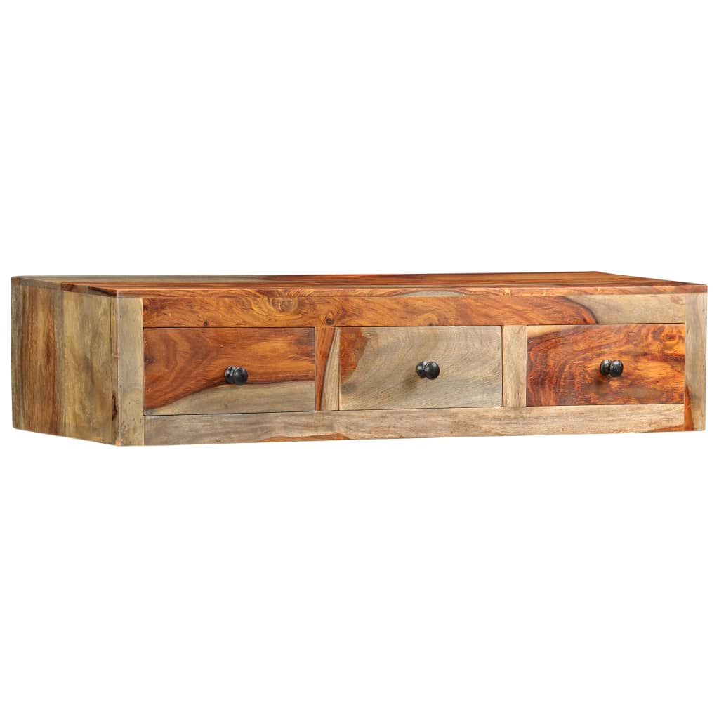 væghængt konsolbord 100x25x20 cm massivt akacietræ