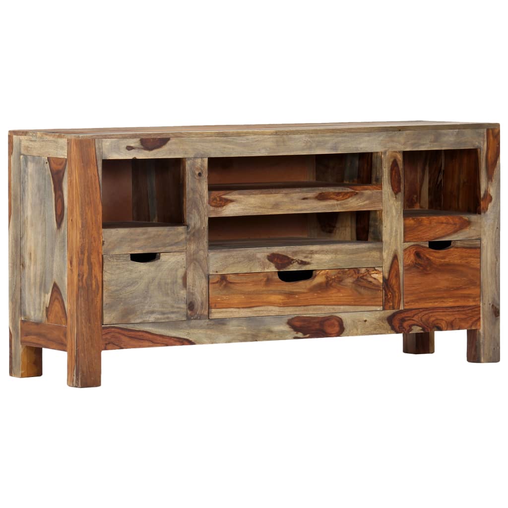 skænk 100x30x50 cm massivt akacietræ grå