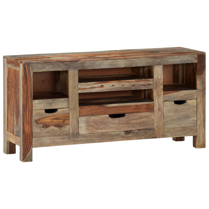 skænk 100x30x50 cm massivt akacietræ grå