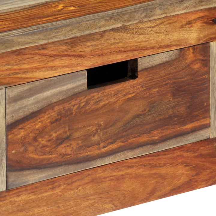 konsolbord med 3 skuffer 120x30x75 cm massivt akacietræ