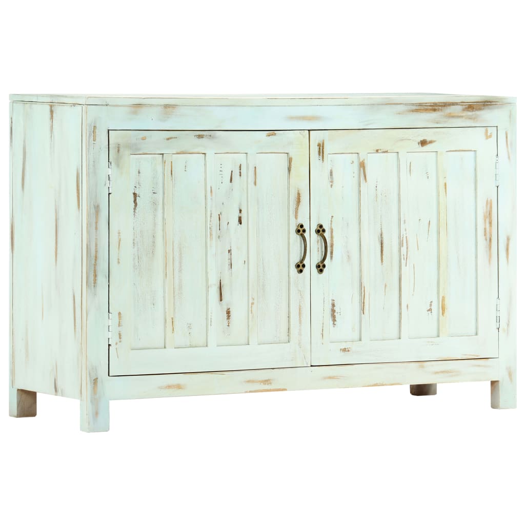 skænk 110x35x70 cm massivt mangotræ lyseblå