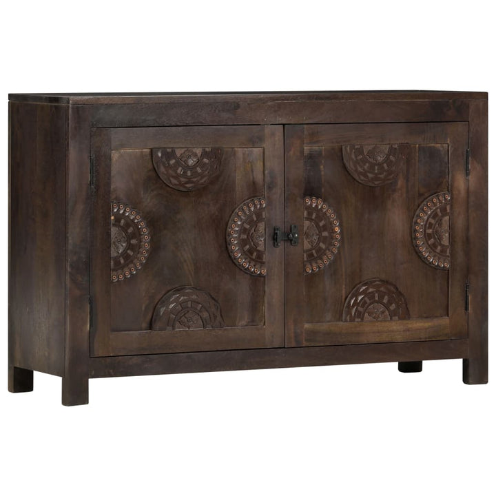 skænk med udskåret design 110x35x70 cm massivt mangotræ