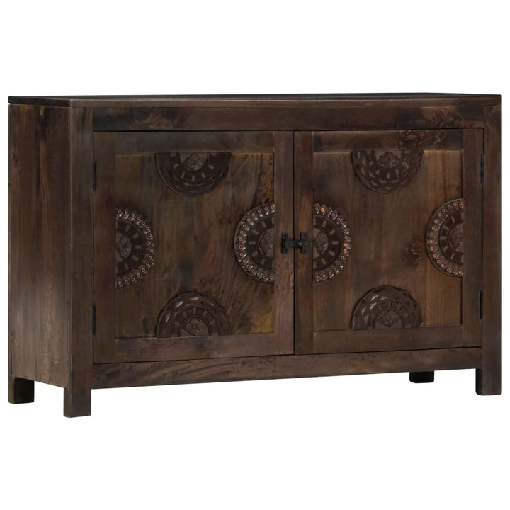 skænk med udskåret design 110x35x70 cm massivt mangotræ