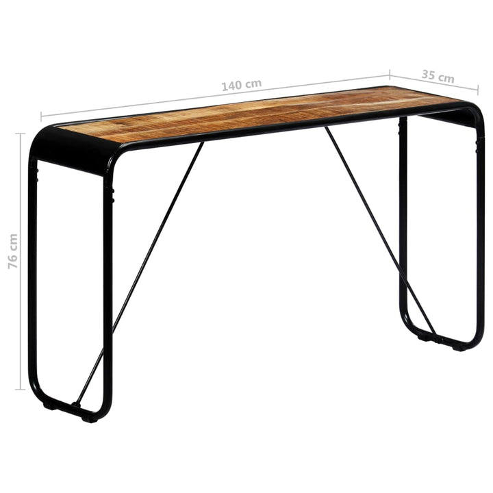 konsolbord 140 x 35 x 76 cm massivt ru mangotræ