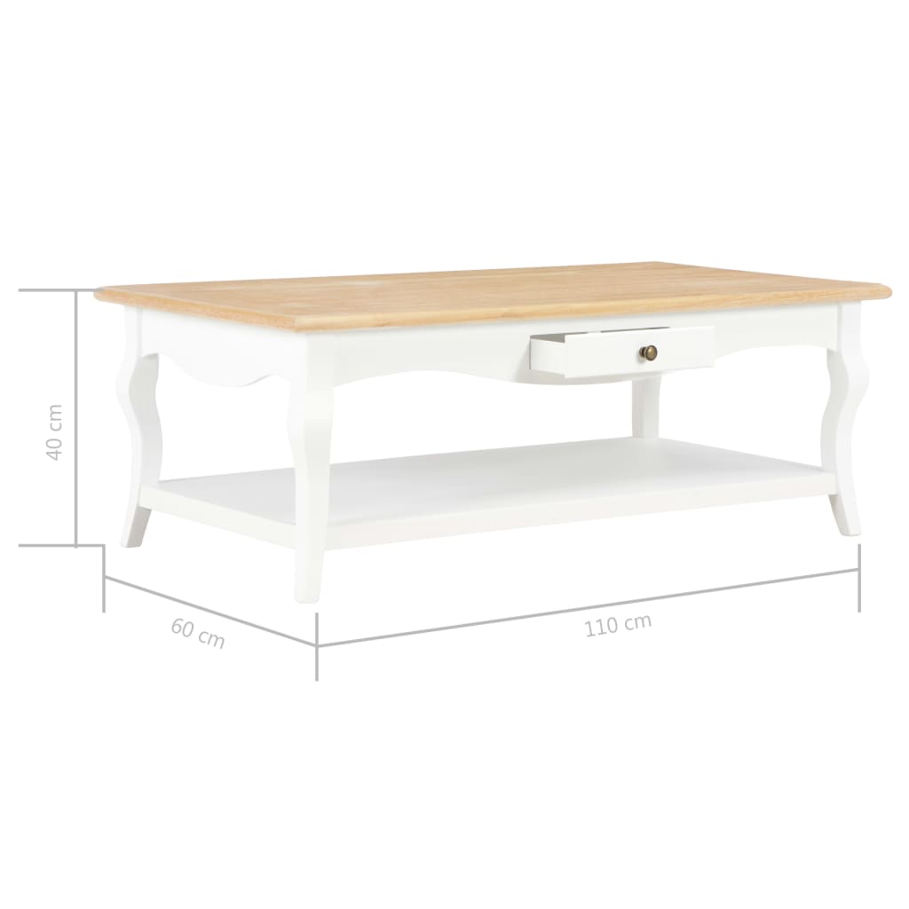 sofabord 110 x 60 x 40 cm MDF hvid