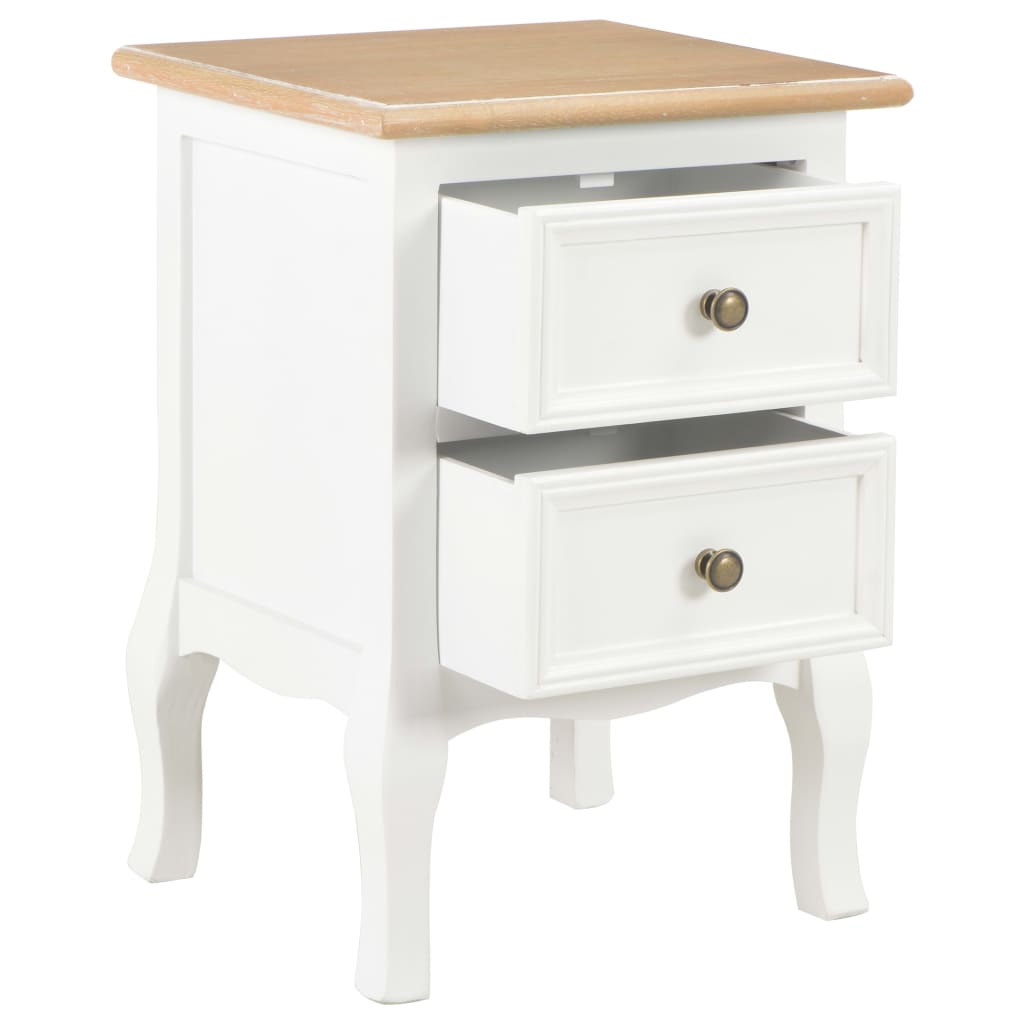 sengeborde 2 stk. 35x30x49 cm MDF hvid