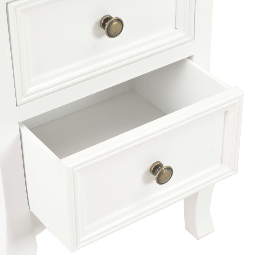 sengeborde 2 stk. 35x30x49 cm MDF hvid