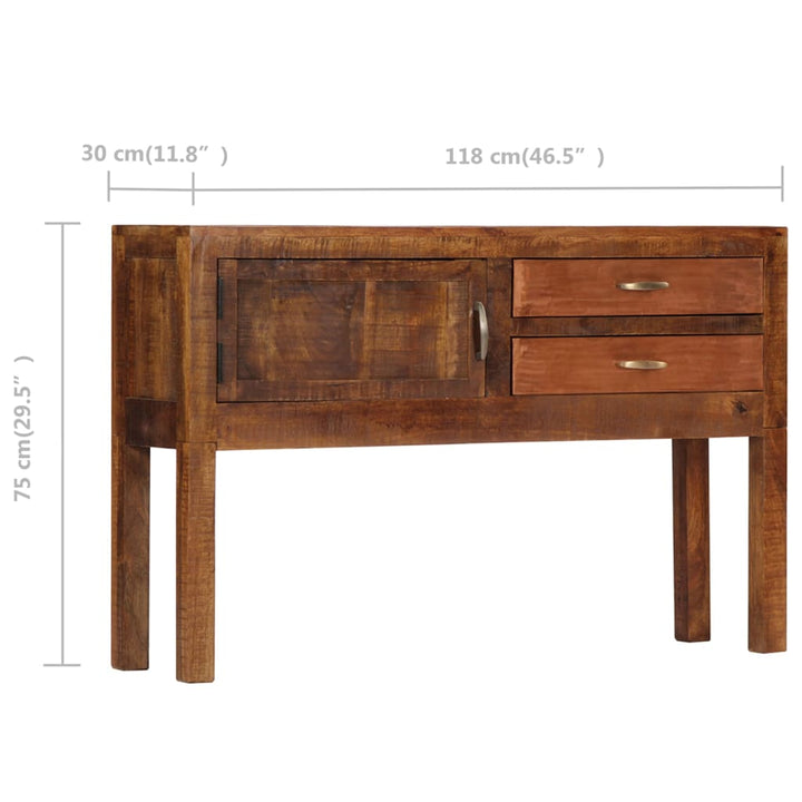 skænk 118x30x75 cm massivt mangotræ