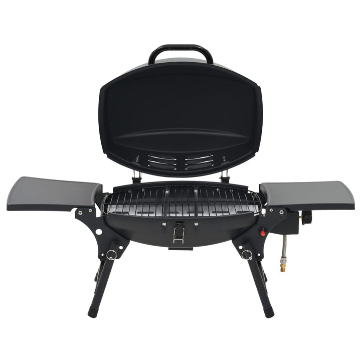 transportabel gasgrill med madlavningszone sort