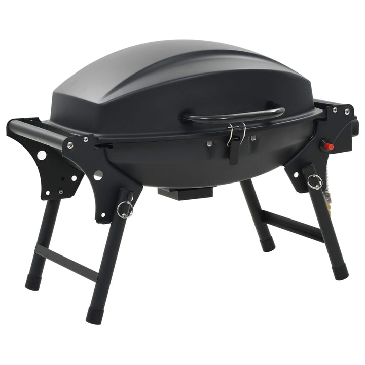 transportabel gasgrill med madlavningszone sort