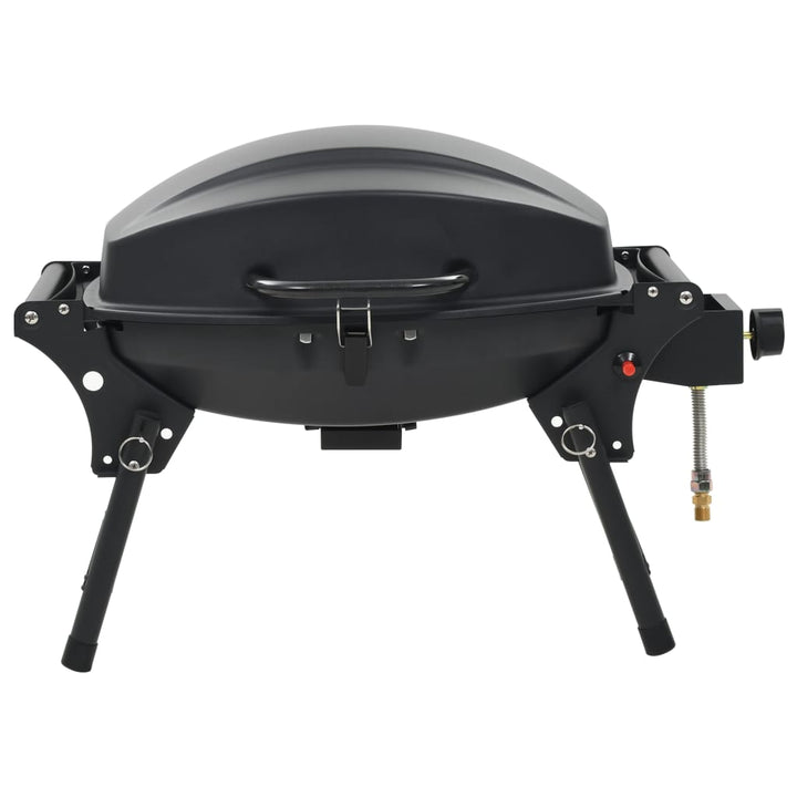 transportabel gasgrill med madlavningszone sort