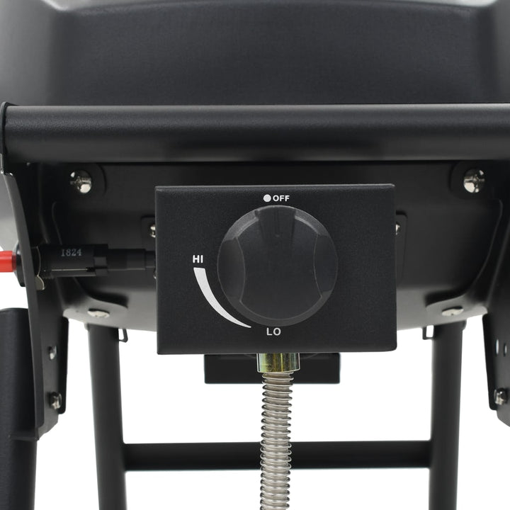 transportabel gasgrill med madlavningszone sort