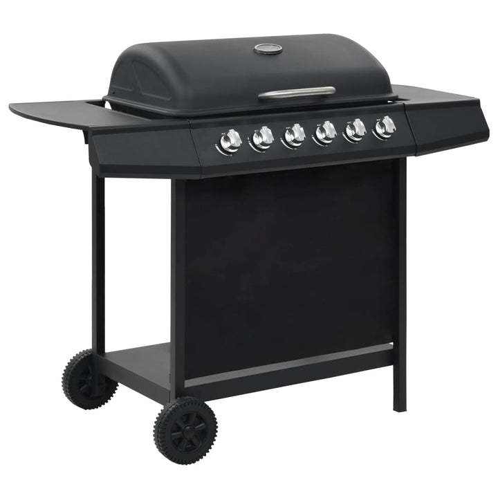 gasgrill med 6 madlavningszoner stål sort