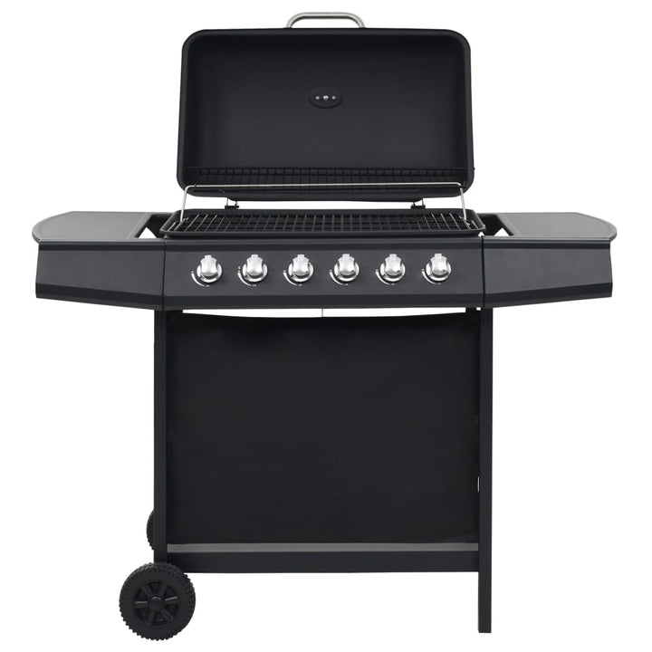 gasgrill med 6 madlavningszoner stål sort
