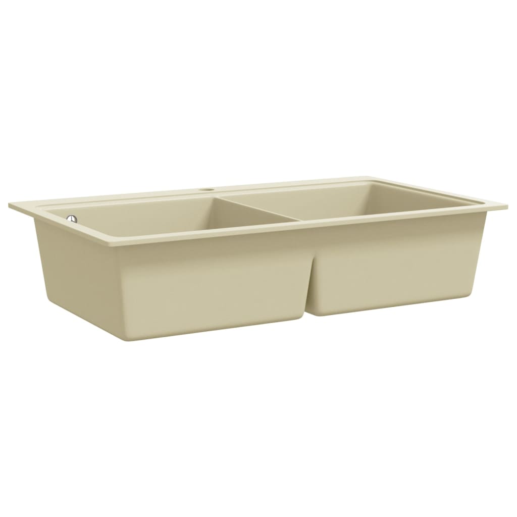 køkkenvask granit dobbelt vask beige