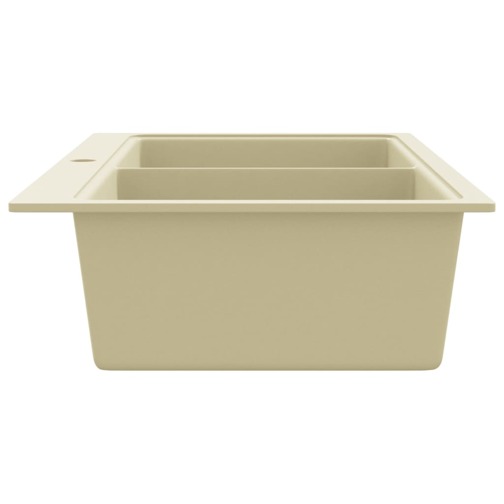 køkkenvask granit dobbelt vask beige