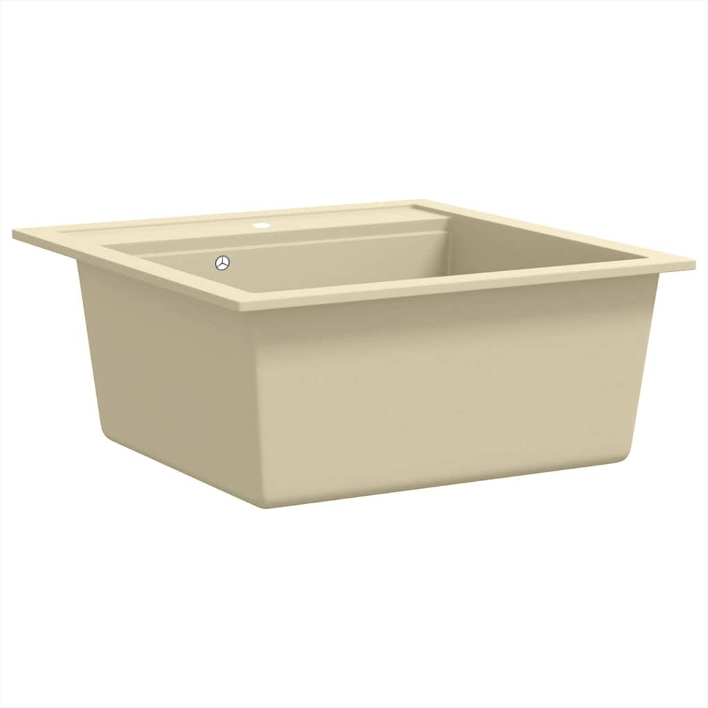 køkkenvask granit enkelt vask beige