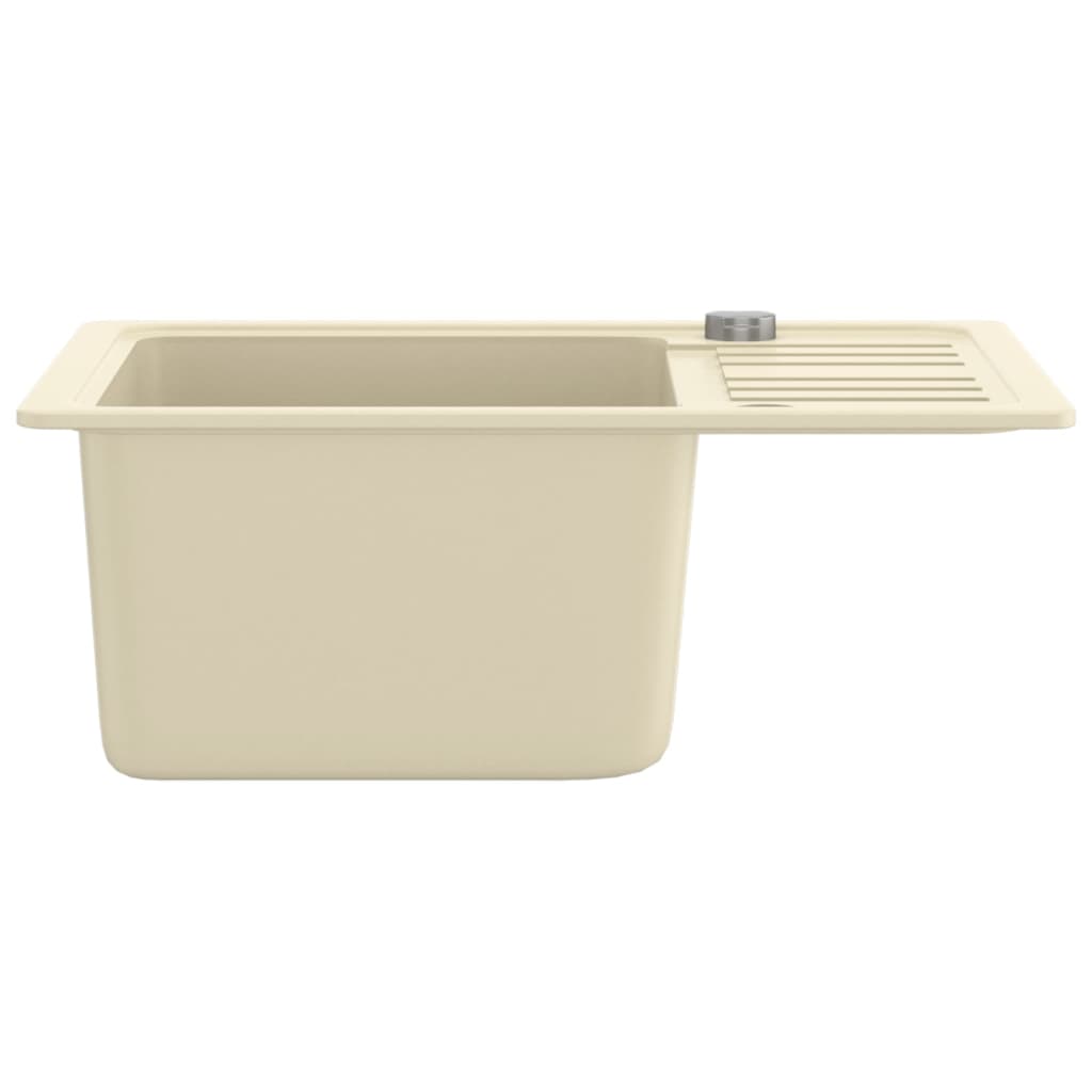 køkkenvask granit enkelt vask beige