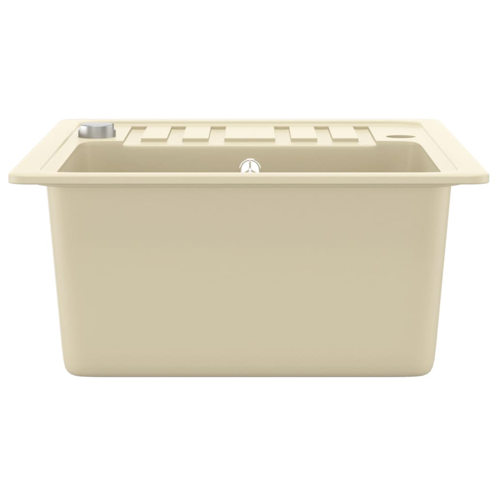 køkkenvask granit enkelt vask beige