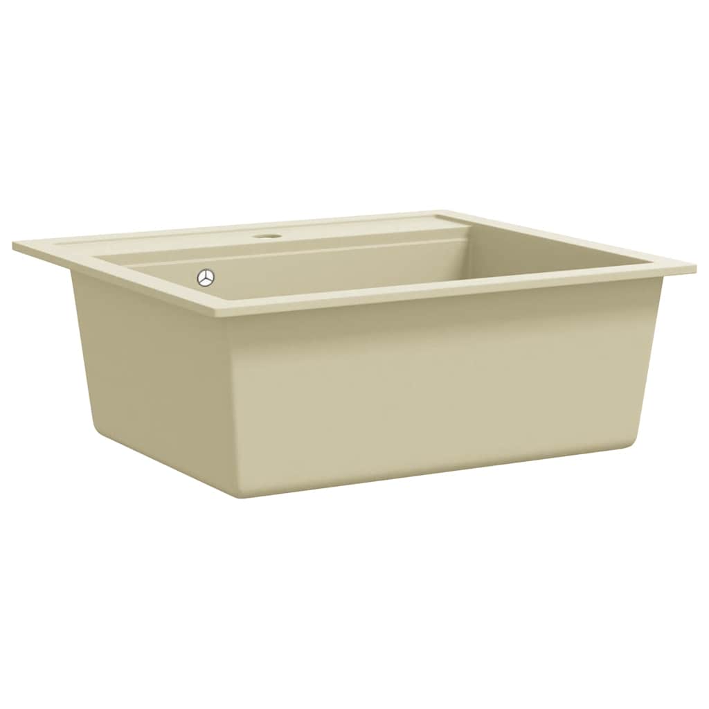 køkkenvask granit enkelt vask beige