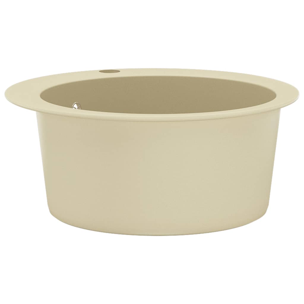 køkkenvask granit enkelt vask rund beige